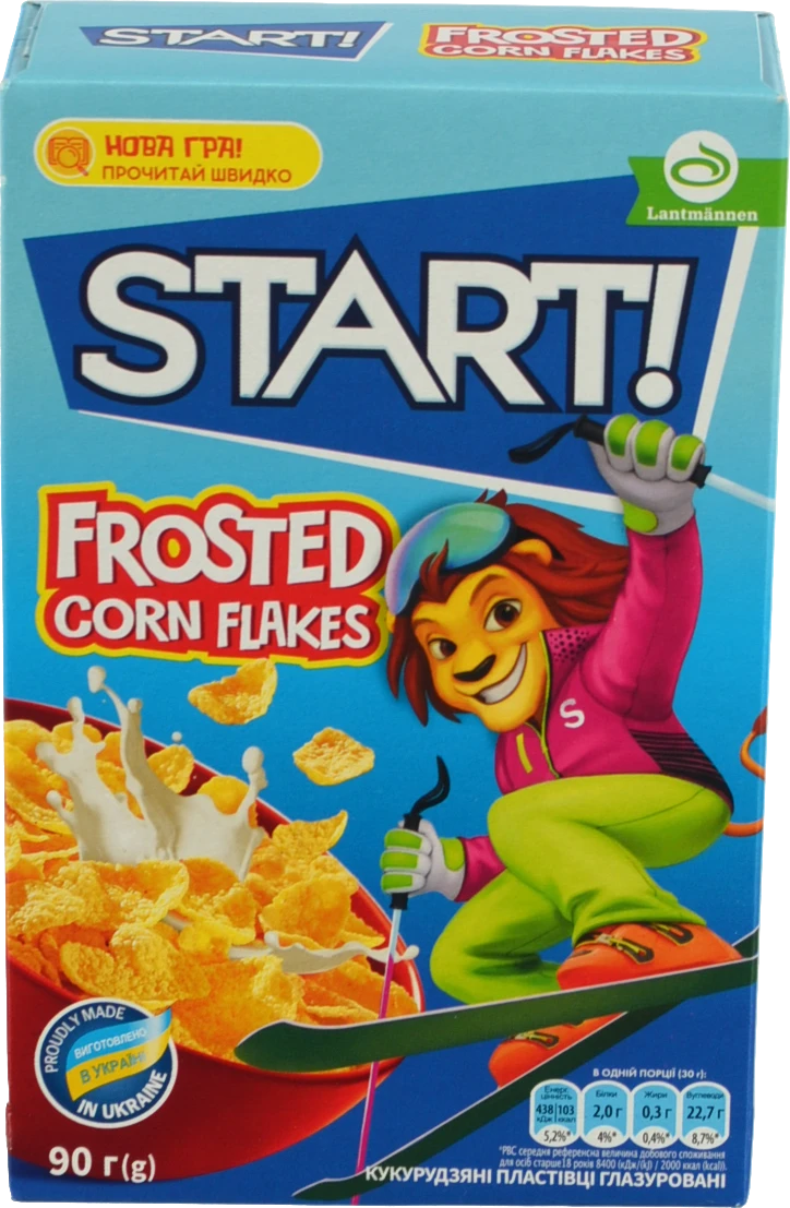 Пластівці кукурудзяні глазуровані Start! к/у 90г