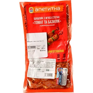 Шашлик з м’яса стегна Наша Ряба Апетитна Томат та базилік без шкіри охолоджений