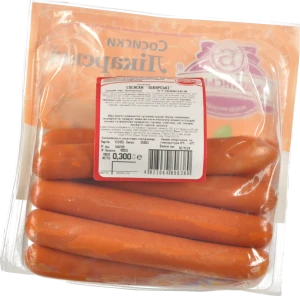 Сосиски «Бащинський» «Лікарські» варені, першого ґатунку, 300 г