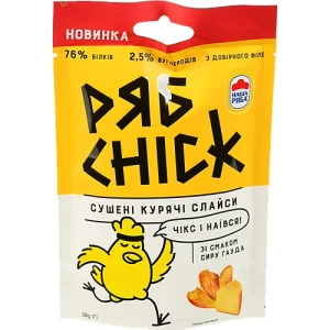 Слайси курячі сушені зі смаком сиру Гауда РябChick д/п 30г