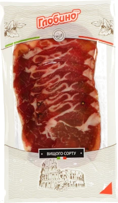 Шийка “Глобино” Італійська сиров’ялена, вищого ґатунку, нарізка, вакуумна упаковка, 80 г