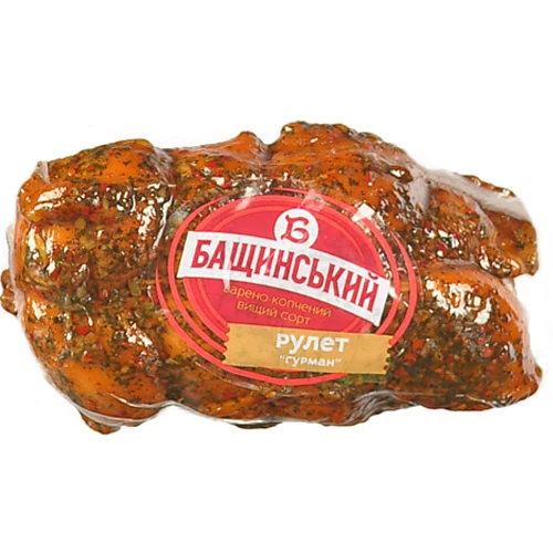 Рулет Бащинський «Гурман» з курячого філе, варено-копчений, вищий гатунок, вакуумна упаковка