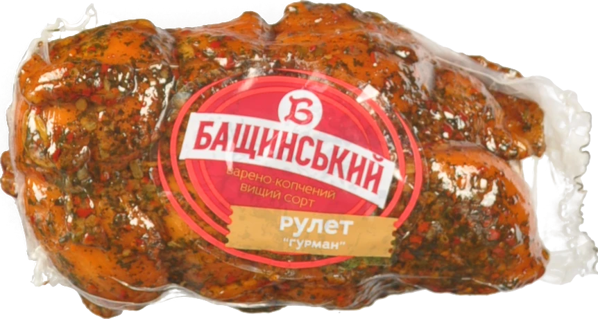 Рулет Бащинський «Гурман» з курячого філе, варено-копчений, вищий гатунок, вакуумна упаковка