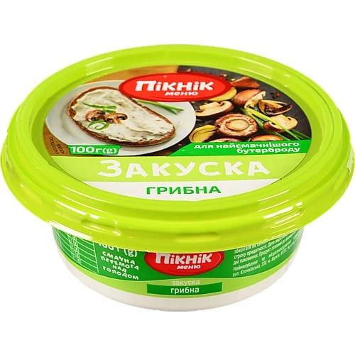 Закуска для бутербродів з лісовими грибами Пікнік Меню, стакан 100 г