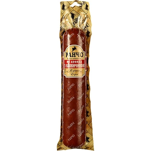 Ковбаса «Ранчо На дровах з яловичиною» напівкопчена першого ґатунку, 400 г