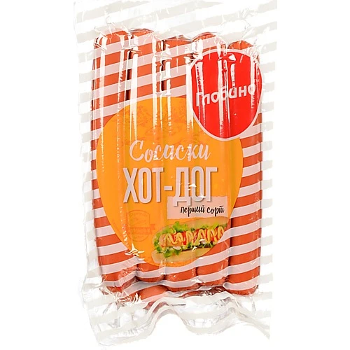 Сосиски «Глобино» «Хот-Дог», першого ґатунку, вакуумна упаковка, 550 г