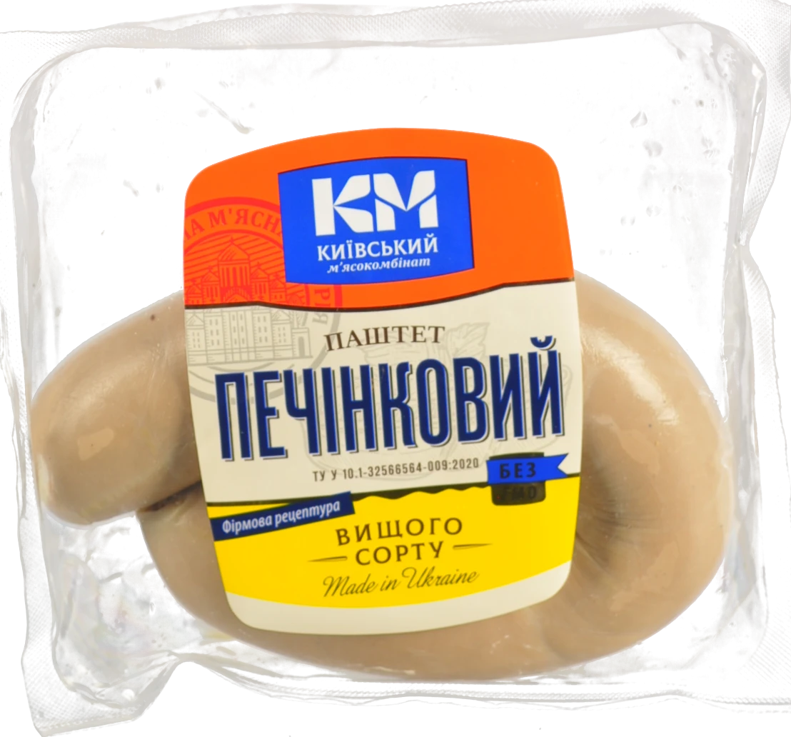 Паштет Київський м’ясокомбінат (КМК) Печінковий, вищого ґатунку, у череві
