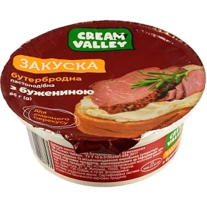 Закуска бутербродна Cream Valley “З бужениною” пастоподібна, пластиковий стакан, 85 г