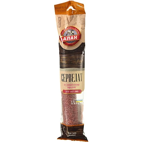 Ковбаса «Алан» «Сервелат» сирокопчена