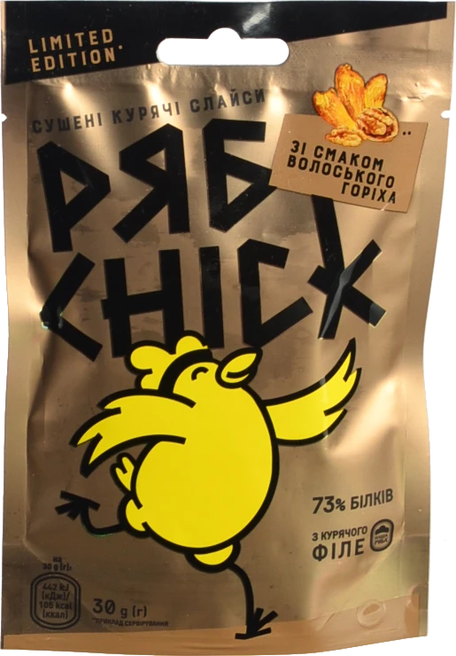 Слайси курячі РябChick сушені зі смаком волоського горіха, 30 г