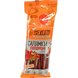 Ковбаски «Глобино» Салямки Пепероні сирокопчені, вищого ґатунку, 85 г
