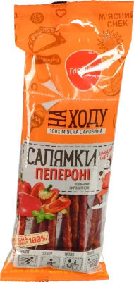 Ковбаски «Глобино» Салямки Пепероні сирокопчені, вищого ґатунку, 85 г