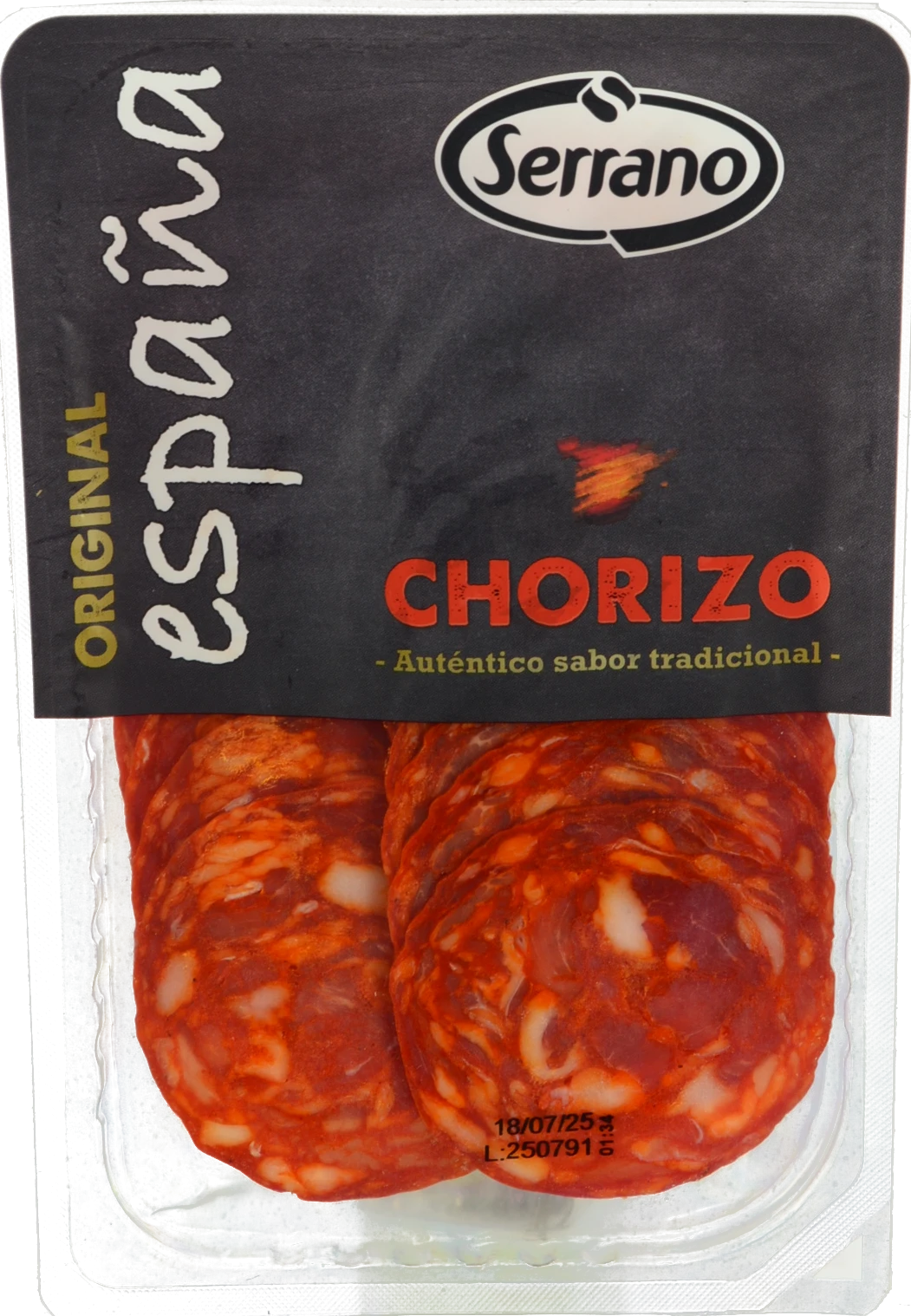 Ковбаса Serrano «Чорізо», сиров’ялена, нарізка, 100 г