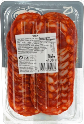 Ковбаса Serrano «Чорізо», сиров’ялена, нарізка, 100 г