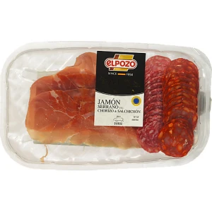 Хамон Serrano, чорізо, сальчічон Elpozo 120 г мікс нарізка