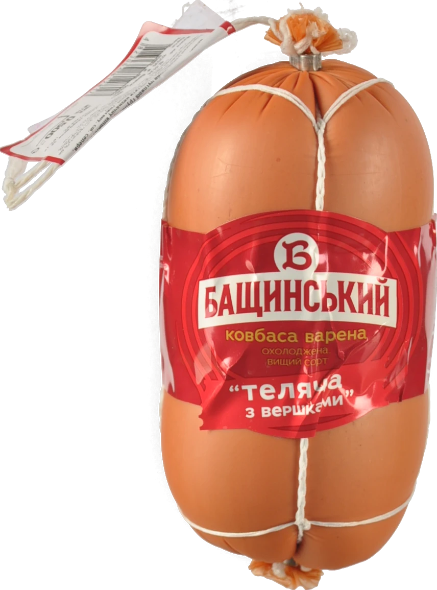 Ковбаса варена Теляча з вершками Бащинський 0.5кг