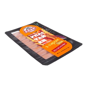 Сосиски «Алан» «Уплітайки» з сиром варені, вищого ґатунку, 250 г