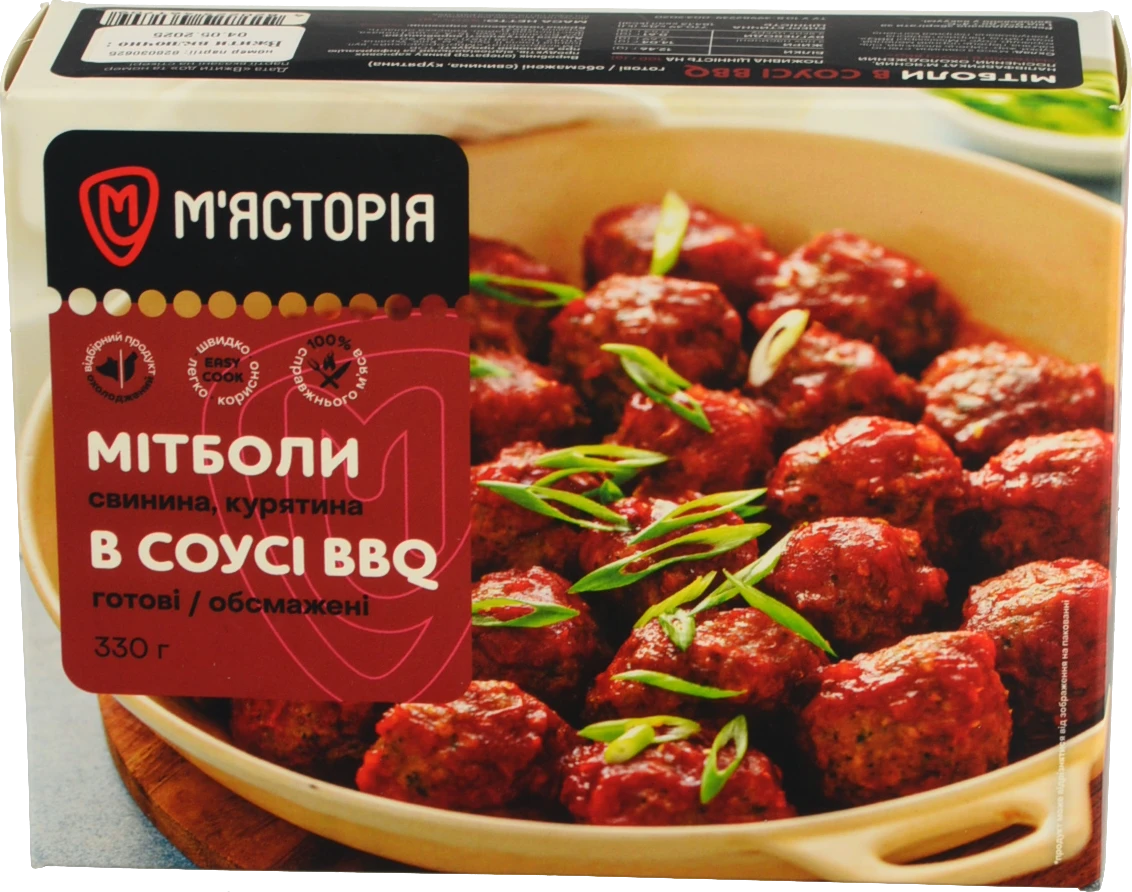 Мітболи М`ясторія 330г в соусі BBQ
