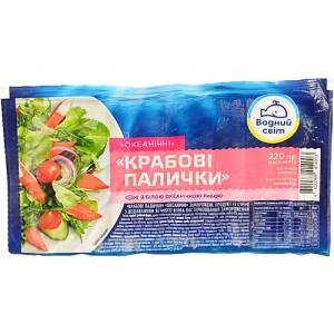 Палички крабові заморожені Океанічні Водний світ 220г