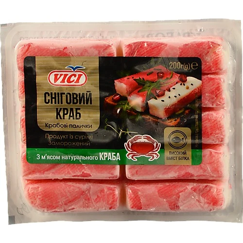 Палички крабові заморожені Snow crab Vici в/у 200г