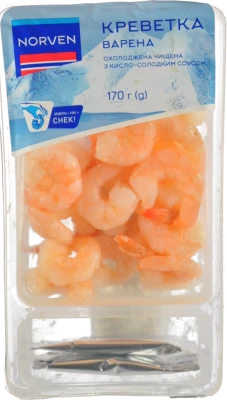 Креветка Norven 170г чищена варена з кисло-солодким соусом