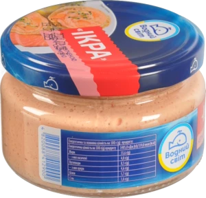 Продукт з ікрою океанічної риби та копченою сьомгою Ікра Водний світ с/б 160г