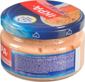 Продукт з ікрою океанічної риби та копченою сьомгою Ікра Водний світ с/б 160г