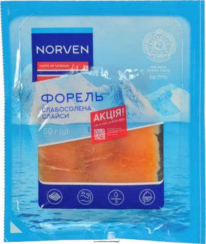 Форель Norven 50г слабосолона нарізка