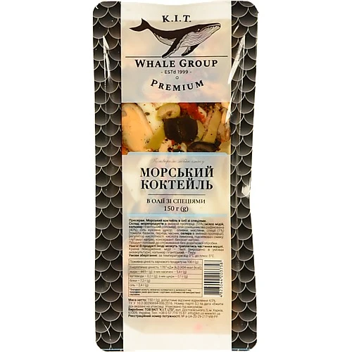 Коктейль морський в олії зі спеціями Premium К.І.Т. лоток 150г