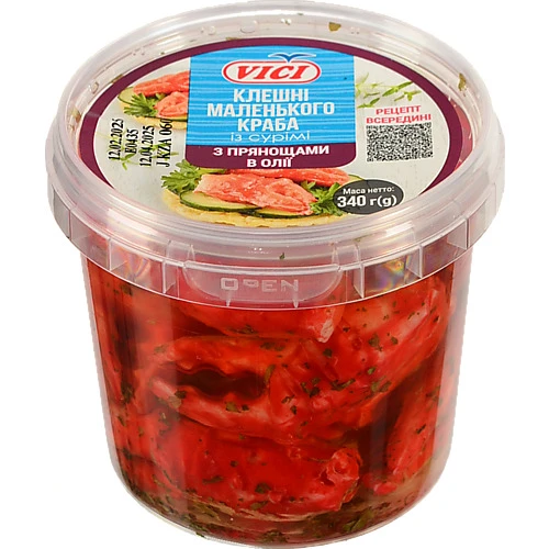 Клешні маленького краба Vici в олії, охолоджені 340г