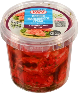 Клешні маленького краба Vici в олії, охолоджені 340г