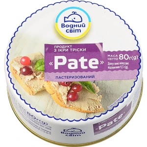 Паштет з ікри тріски Водний світ 80г