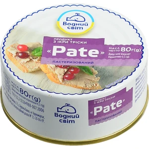 Паштет з ікри тріски Водний світ 80г