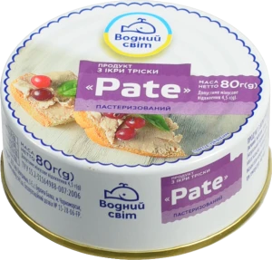 Паштет з ікри тріски Водний світ 80г