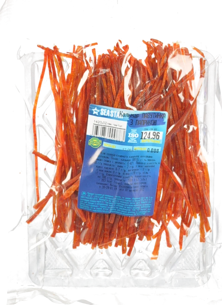 Кальмар павутинка Seastar з паприкою солено сушений