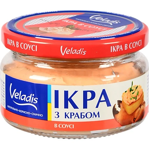Ікра атлантичних риб з крабом в соусі Veladis 160г