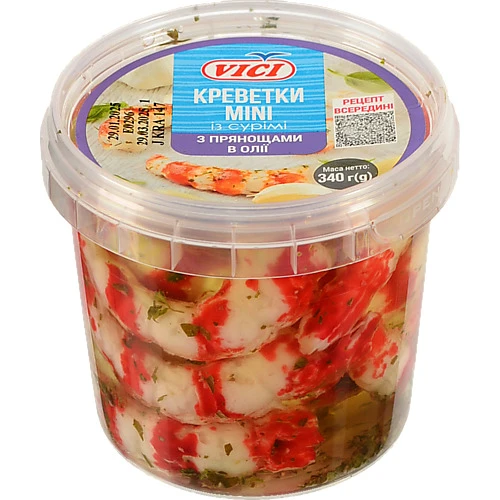 Креветки Вічі Міні з прянощами в часниковому маслі - 340г