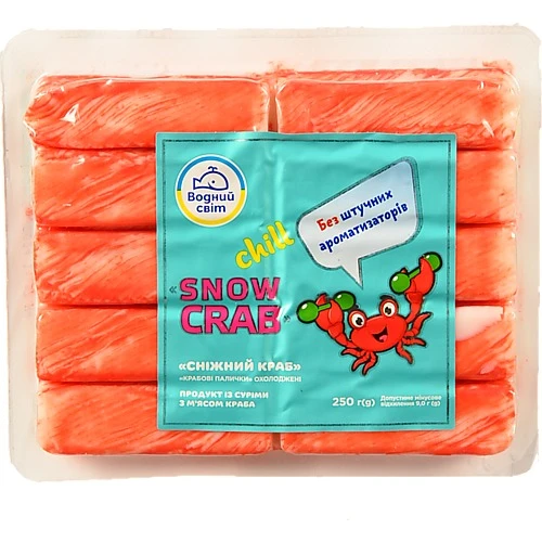 Палички крабові Сніжний краб Водний світ охол в/у 250г