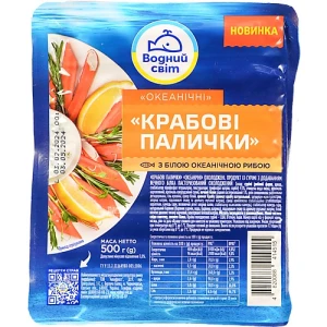 Палички крабові Океанічні Водний світ в/у охол 500г
