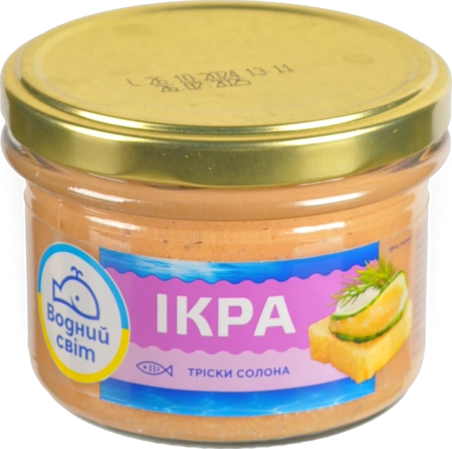 Ікра тріски солона пастеризована Водний світ 170г