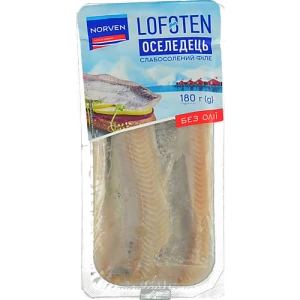 Оселедець філе слабосолене без олії Norven 180г