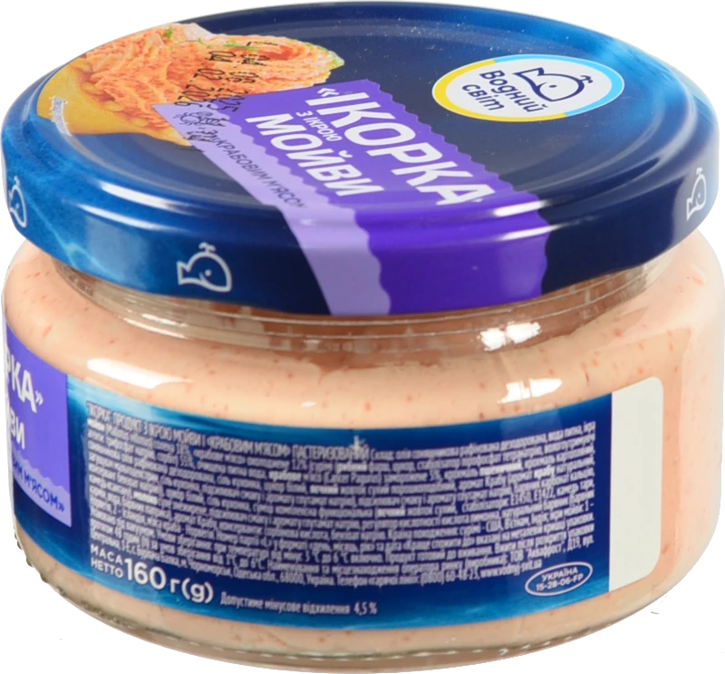 Продукт Водний світ 160г з ікрою мойви і крабовим м`ясом