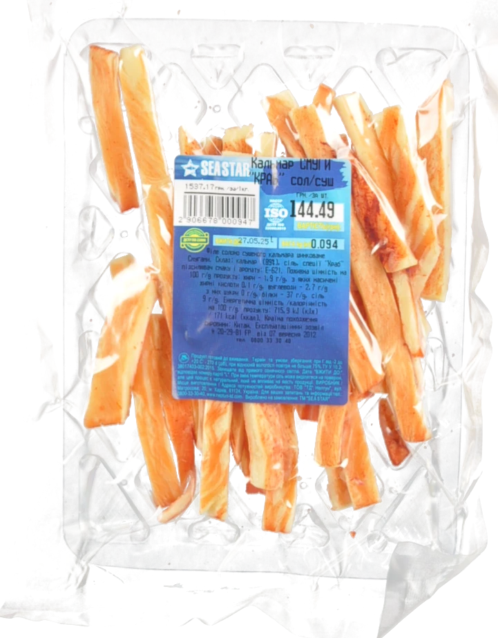 Кальмар смуги Seastar краб солено сушений