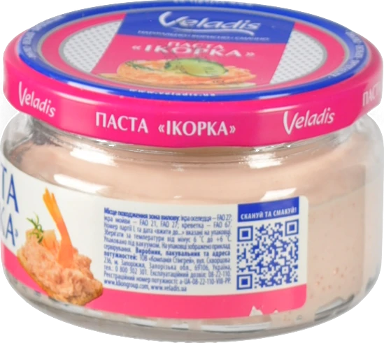 Паста Веладіс Ікорка з ікрою атлантичних риб та креветками 160г