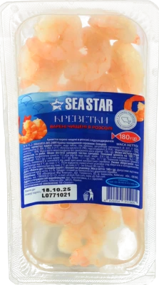 Креветки Seastar 180г варені чищені в розсолі