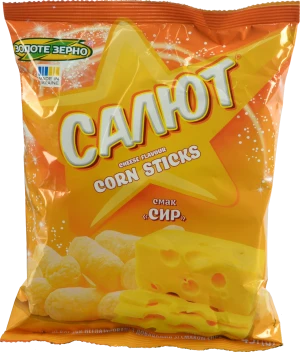 Палички кукурудзяні зі смаком сиру Салют Золоте Зерно м/у 45г