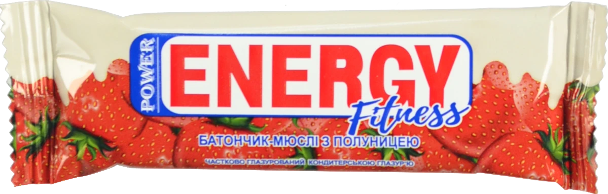 Батончик-мюслі Power Energy 30г полуниця