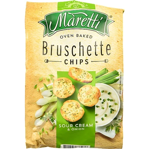 Брускети Maretti зі смаком сметани та цибулі 140г