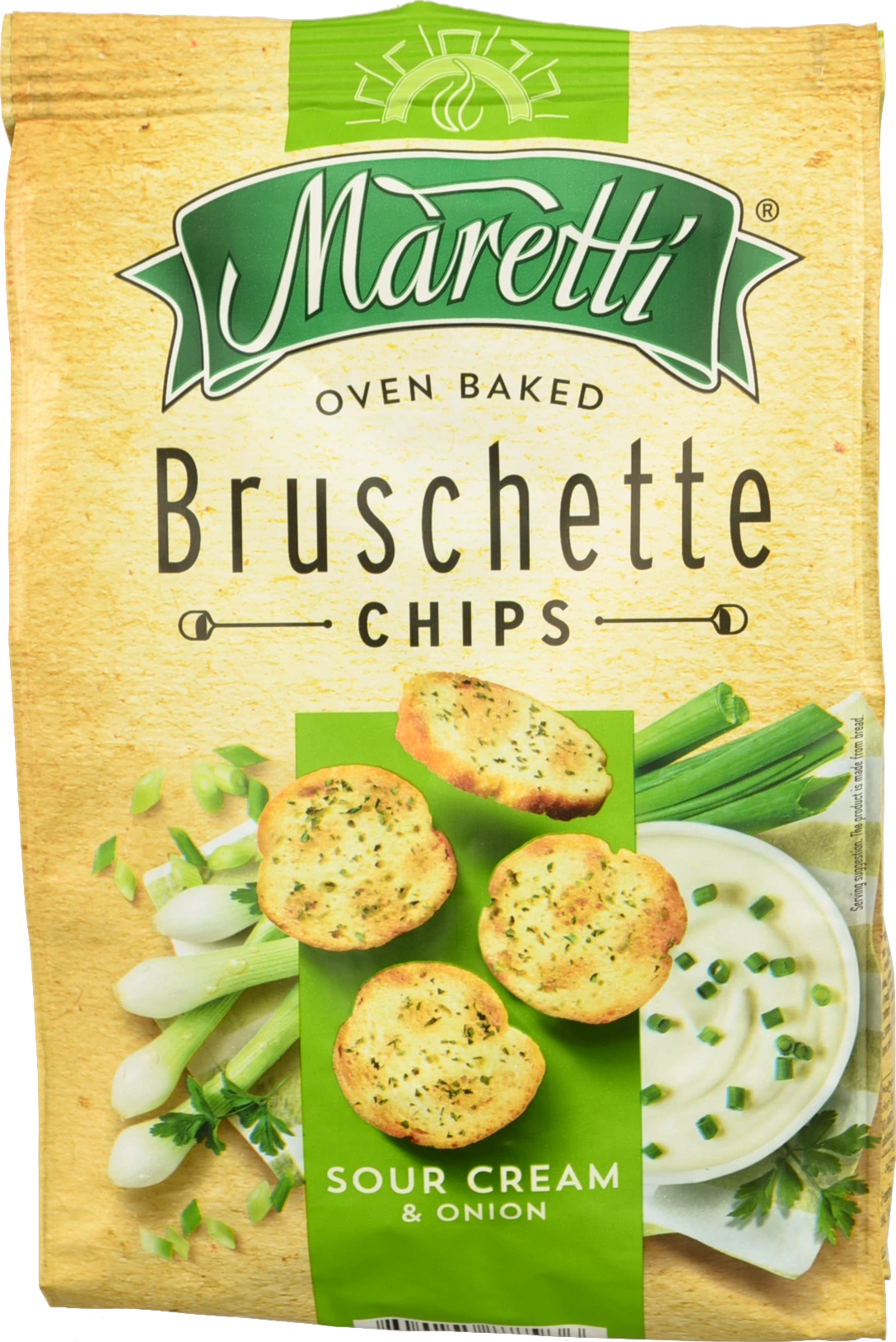 Брускети Maretti зі смаком сметани та цибулі 140г