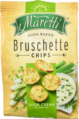 Брускети Maretti зі смаком сметани та цибулі 140г